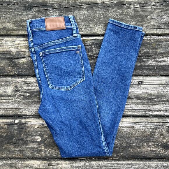 Madewell 10"‎ High-Rise Skinny Jeans Stretch Denim Size 24 Dark Wash - Picture 4 of 10